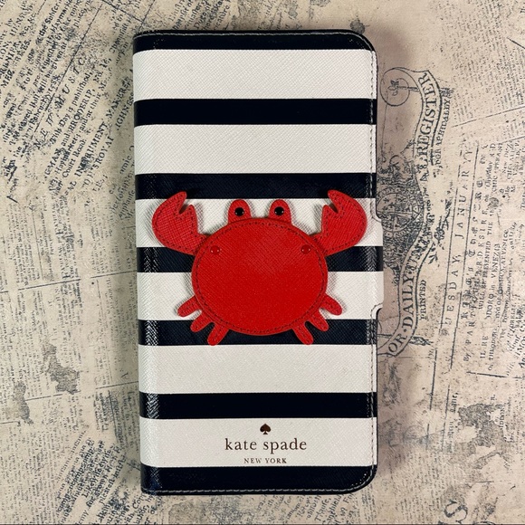 kate spade Accessories - Kate Spade Crab Appliqué iPhone 7 Plus  Leather Folio Case